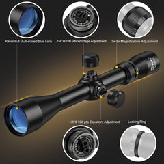 CVLIFE detalle de la retícula R4 en el ocular, ayuda a apuntar con precisión