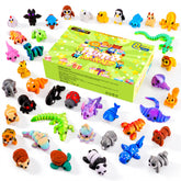 Cybermaker vista frontal del paquete con 40 mini animales, ideal como regalo