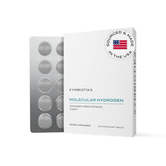 CYMBIOTIKA envase frontal mostrando tabletas y marca para uso portátil