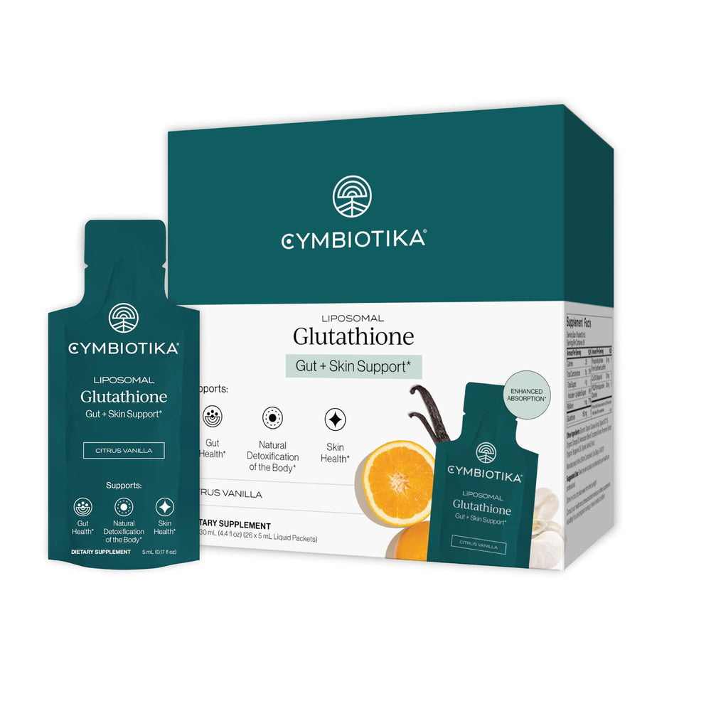 CYMBIOTIKA frontal del empaque mostrando sobres y marca, conveniencia inmediata