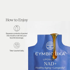 CYMBIOTIKA textura líquida liposomal en gota resalta absorción mejorada
