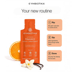 CYMBIOTIKA sobre abierto mostrando líquido liposomal, absorción optimizada