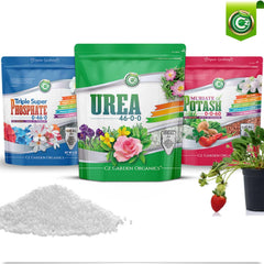 Cz Garden prills de urea en primer plano, textura uniforme para disolución rápida