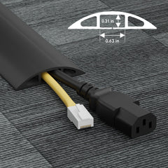 D-Line vista del canal interno 0.63x0.31 pulgadas que protege dos cables