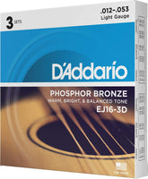 D'Addario empaque frontal con tres juegos y beneficio de reserva rápida