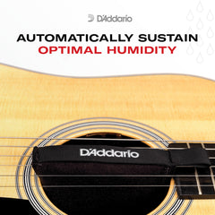D'Addario paquete colocado dentro del estuche ilustrando protección sin goteos