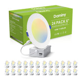 DAMINY frontal del pack mostrando 24 downlights y ahorro de espacio
