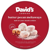 David's COOKIES lata frontal mostrando el empaque y facilidad de almacenamiento
