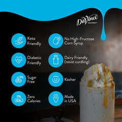 DaVinci Gourmet sirope añadido a un latte cremoso, mejora aroma y sabor