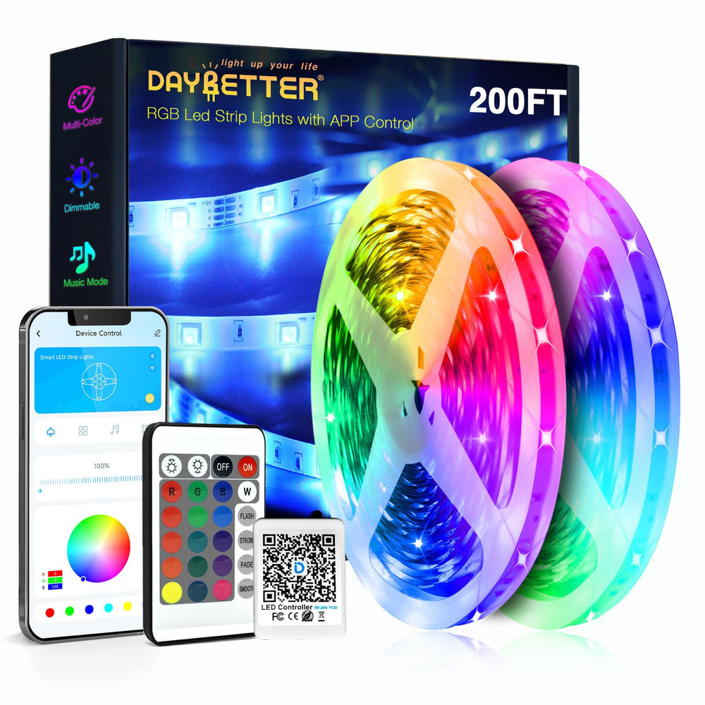 DAYBETTER frontal del rollo LED mostrando diseño y longitud útil