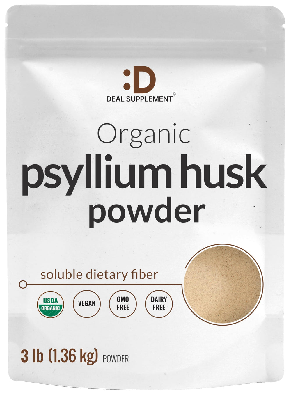 DEAL SUPPLEMENT paquete delantero mostrando etiqueta y tamaño 3 lb