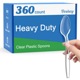 Dealusy paquete frontal de 360 cucharas transparentes, práctico para eventos