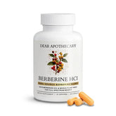 Dear Apothecary frasco frontal mostrando 60 cápsulas y sello vegano