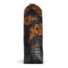DEATH WISH COFFEE etiqueta con sello Fair Trade visible