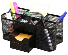 Deco Brothers vista frontal del organizador negro con múltiples compartimentos y orden