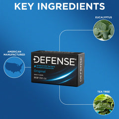 Defense Soap detalle de la textura triple molida para mejor duración