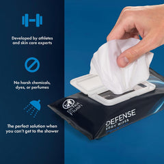 Defense Soap toallita desplegada grande 9x7 limpiando el cuerpo