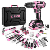 DEKOPRO taladro frontal en caja mostrando contenido y portabilidad