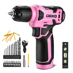 DEKOPRO taladro frontal rosa mostrando diseño compacto y ergonomía