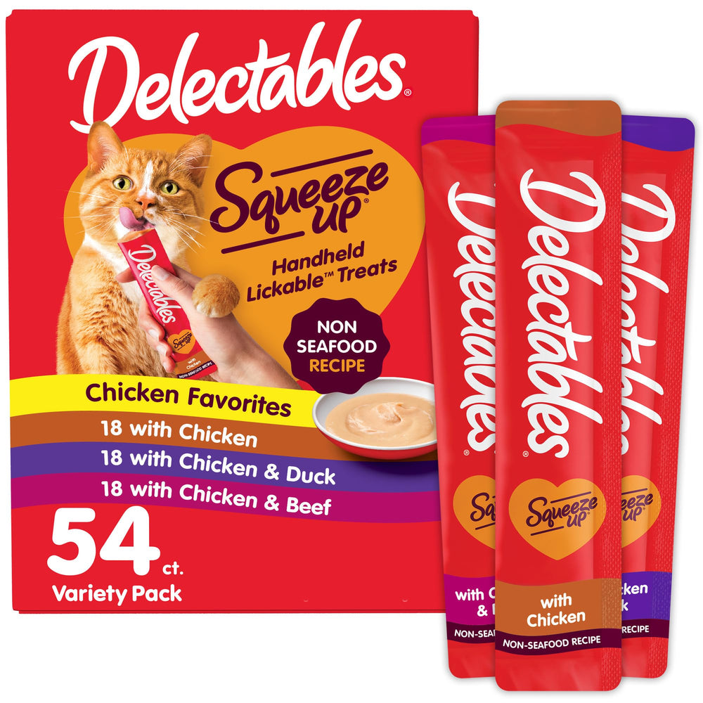 Delectables tubo frontal mostrando el empaque y beneficio apetitoso