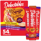 Delectables tubo frontal mostrando el empaque y beneficio apetitoso