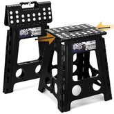 Delxo front view folded stool showing compact storage and portability