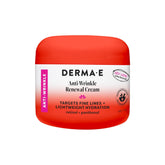 Derma E frasco delantero mostrando etiqueta y beneficio hidratante