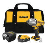 DEWALT vista frontal del kit mostrando la llave y accesorios, facilita identificación rápida