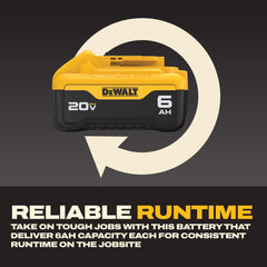 DEWALT batería montada en herramienta DEWALT para uso continuo sin interrupciones