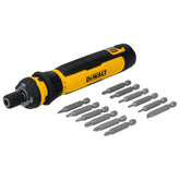DEWALT destornillador frontal mostrando diseño compacto y acceso rápido