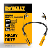 DEWALT vista frontal del empaque mostrando auriculares y especificaciones