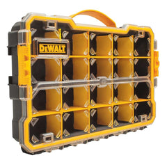 DEWALT organizador frontal con tapa transparente y asa, visualización rápida