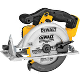 DEWALT sierra frontal mostrando la hoja para cortes precisos