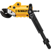 DEWALT tijera adaptador frontal mostrando diseño compacto y compatibilidad