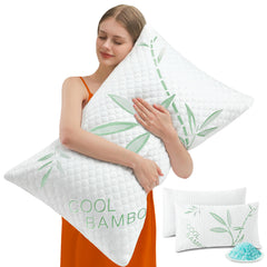 DGPEAR almohada frontal conjunto de 2 mostrando tamaño queen y frescura