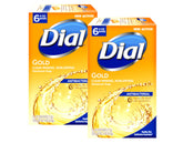 Dial jabón Gold frente del paquete mostrando las seis barras por caja y presentación económica