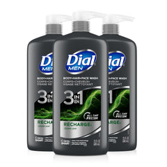Dial envase frontal mostrando 3 en 1 y beneficio de limpieza eficiente
