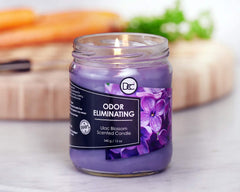 Dianne's Custom Candles detalle de etiqueta con ingredientes y diseño claro