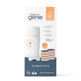 Diaper Genie bote frente mostrando diseño y ahorro de olores