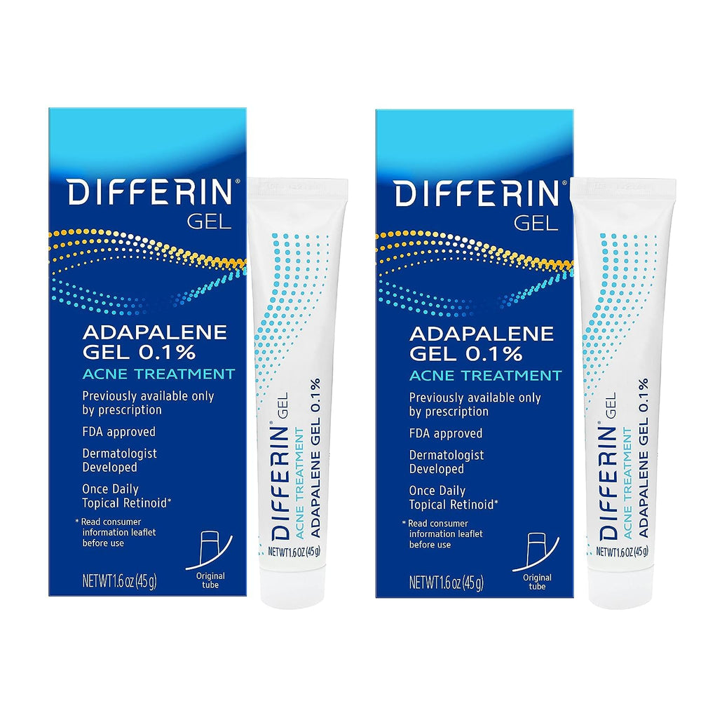 Differin gel frente del empaque mostrando marca y beneficio de control del acné