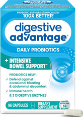Digestive Advantage frontal del envase mostrando 96 cápsulas y beneficios