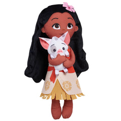 Disney Princess Moana y Pua primer plano, muestra el mini peluche integrado y expresión amable