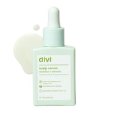 Divi frasco frontal del scalp serum mostrando diseño y beneficio visual