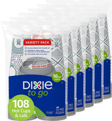 Dixie vaso frontal 16 oz con tapa mostrando conveniencia