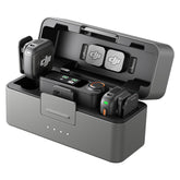DJI Mic 3 frontal del kit mostrando todo el equipamiento y facilidad de transporte