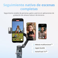 DJI Osmo Mobile 8 detalle del eje para estabilidad suave en movimiento