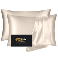 DKBslik funda de seda frontal mostrando color beige y acabado lujoso