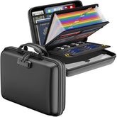 DocSafe vista frontal del estuche rígido mostrando protección y diseño profesional