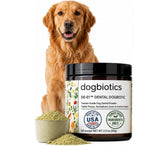 Dogbiotics DE-01 envase frontal mostrando diseño y tamaño, confianza y calidad