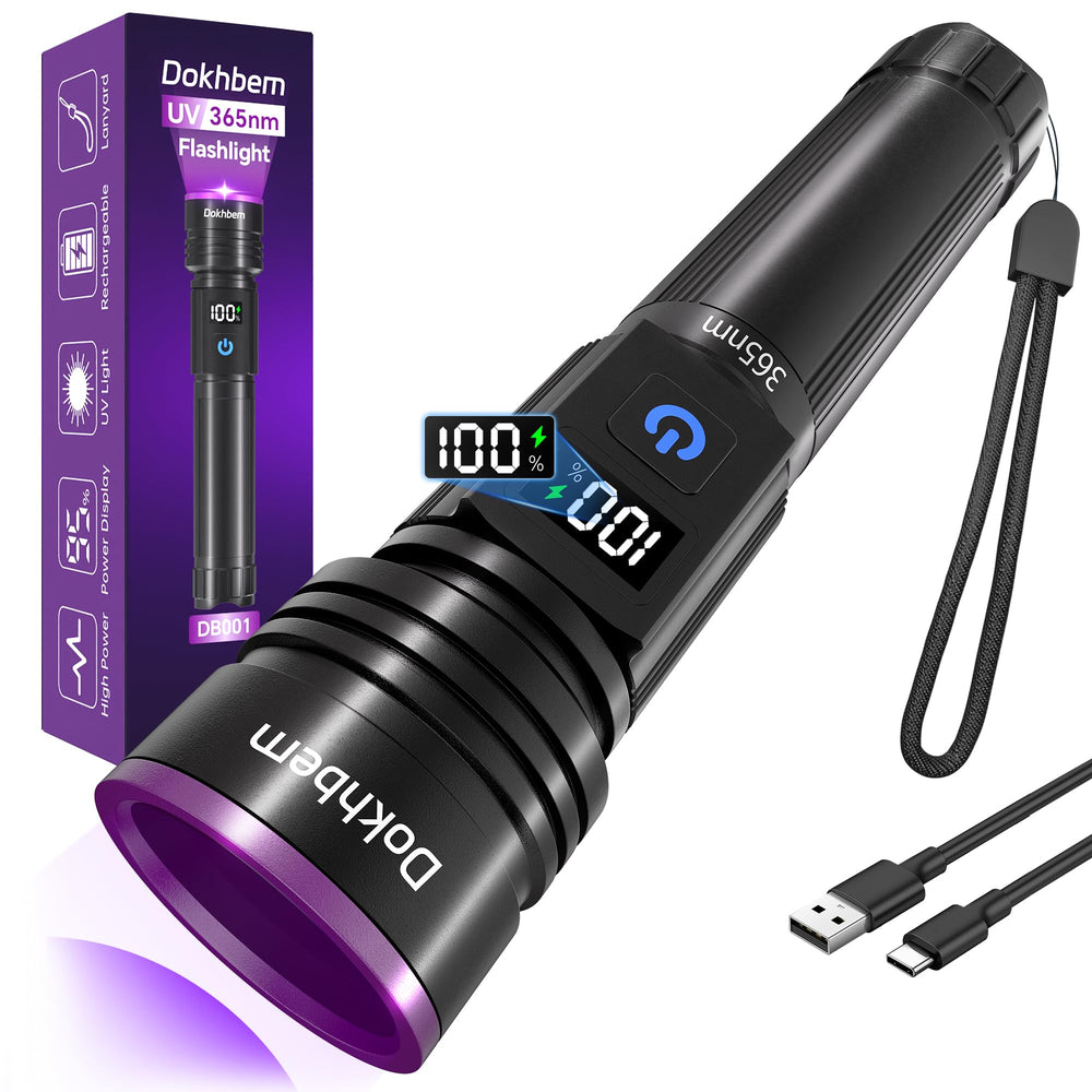 Dokhbem front view showing compact blacklight and durable body for reliable inspections